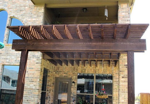 Painted wooden patio cover