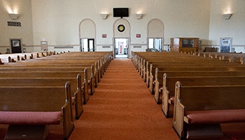 the interior of an empty church