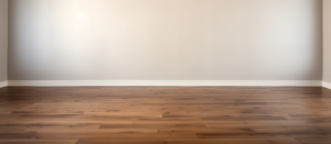 a painted room with hardwood floors 