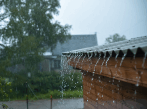 a Texas home during a rainstorm